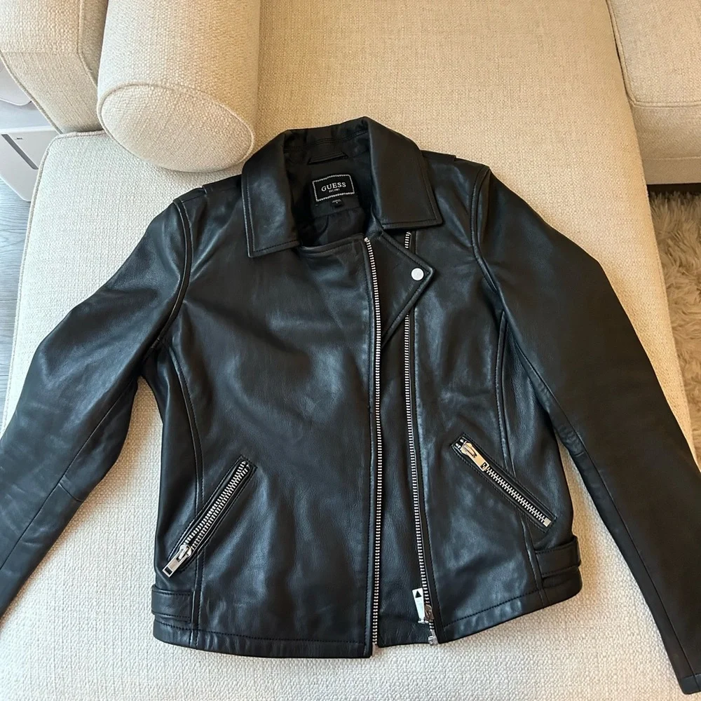 GUESS Leather Jacket - Picture 2 of 5
